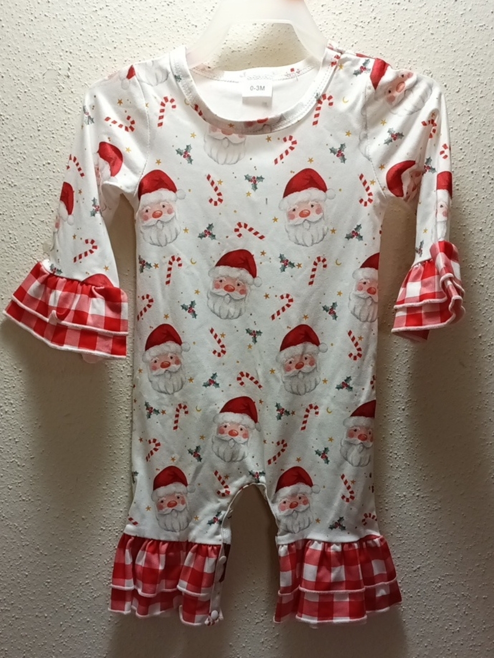Christmas Santa Baby Onesie Size 0-3 Months Unisex